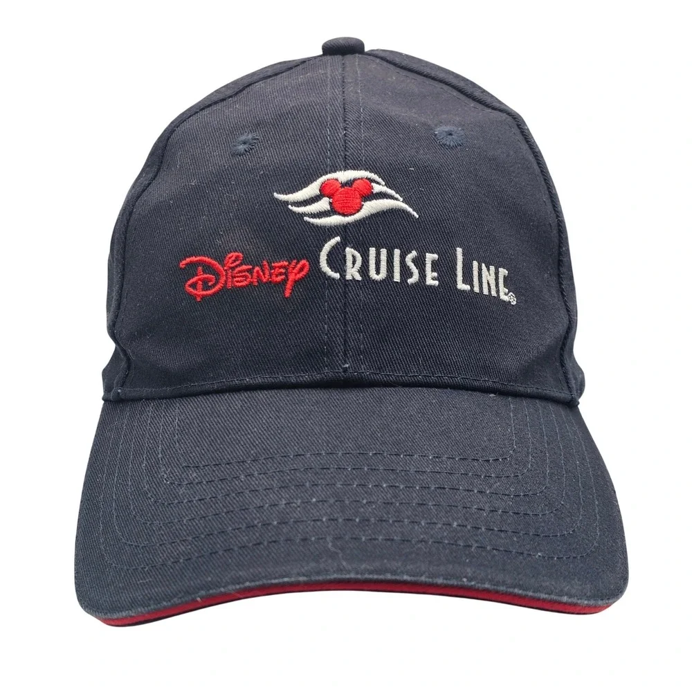 Disney Cruise Line Strap Back Hat Cap Embroidered Mickey Logo Adjustable Navy